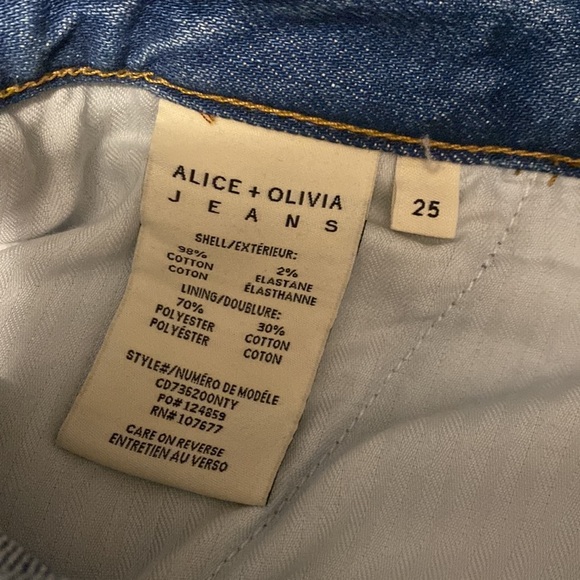 Alice + Olivia Pants Womens Kate Deep Pleat Jeans - Not Yours - Size 25 - Picture 9 of 9